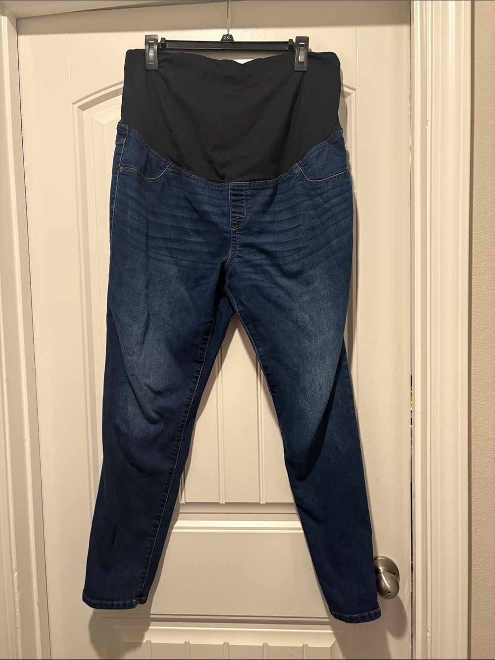 Isabel Maternity by Ingrid & Isabel Dark Blue Jeans with Black Waist Panel